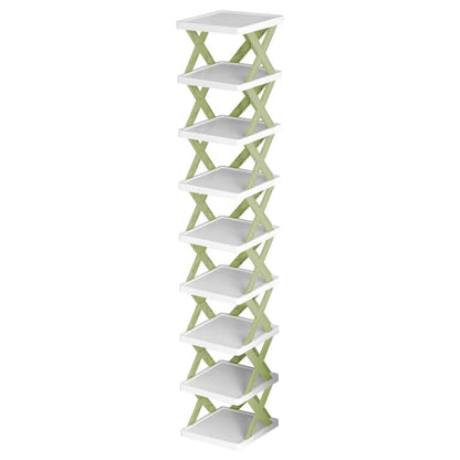 9-Tier Narrow Entryway Shoe Rack Plastic Vertical Shoe Organizer - A-1 Thread Vault