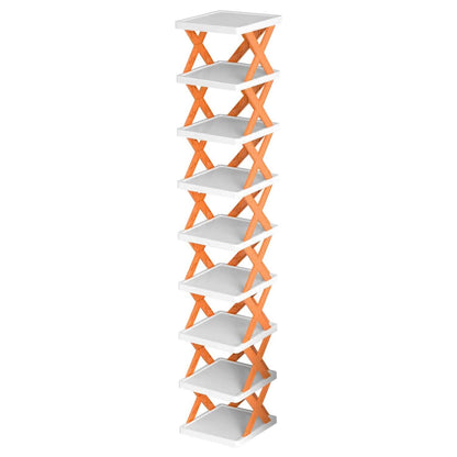 9-Tier Narrow Entryway Shoe Rack Plastic Vertical Shoe Organizer - A-1 Thread Vault