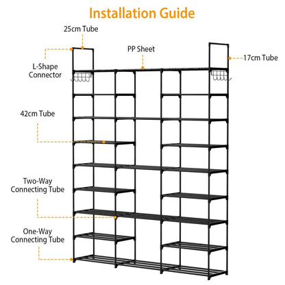 9-Tier: Shoe Rack Metal Storage - A-1 Thread Vault