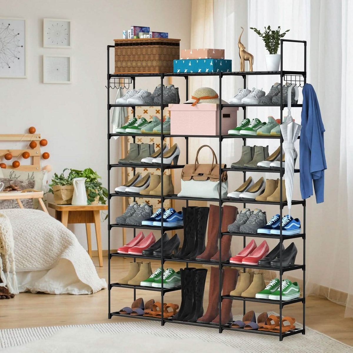 9-Tier: Shoe Rack Metal Storage - A-1 Thread Vault