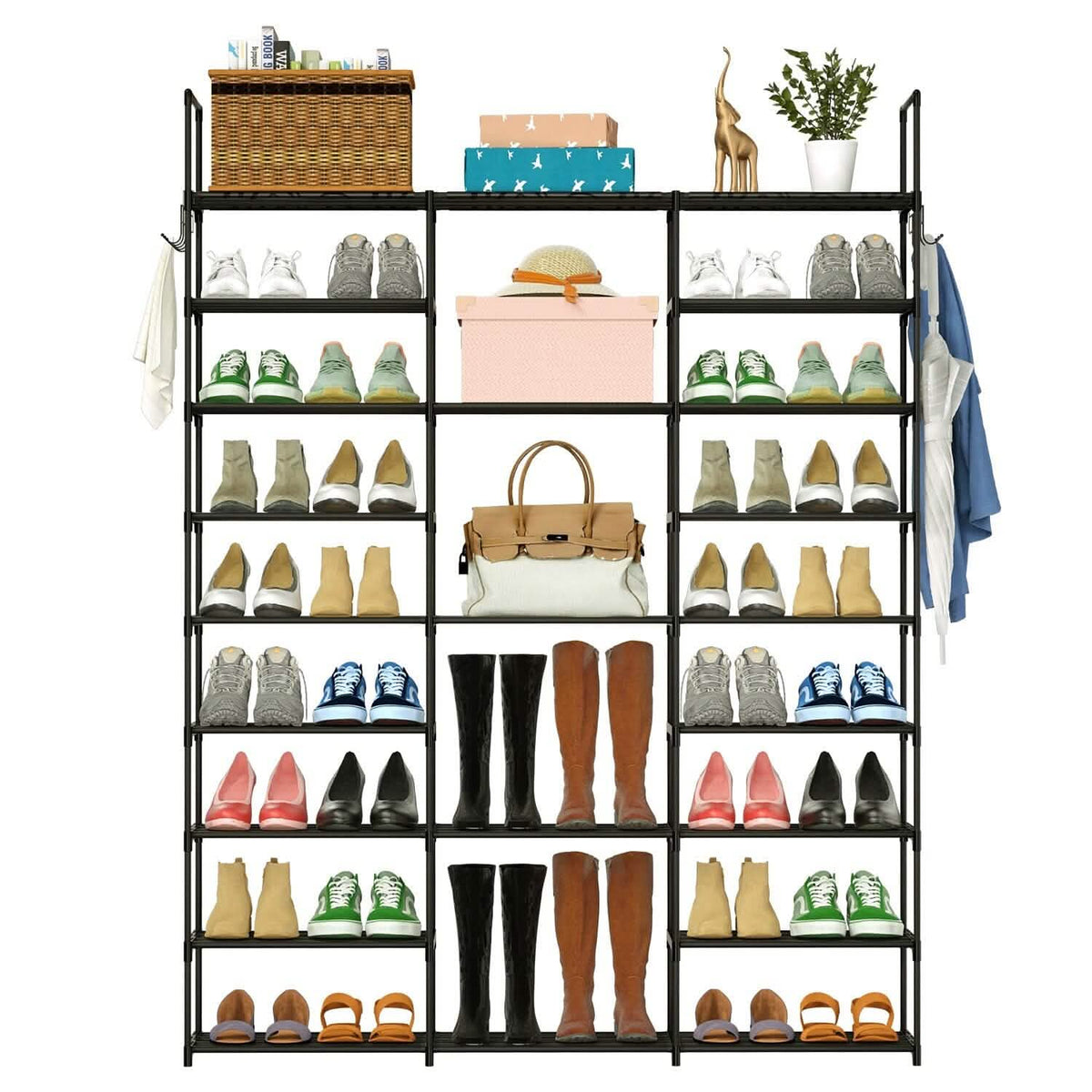 9-Tier: Shoe Rack Metal Storage - A-1 Thread Vault