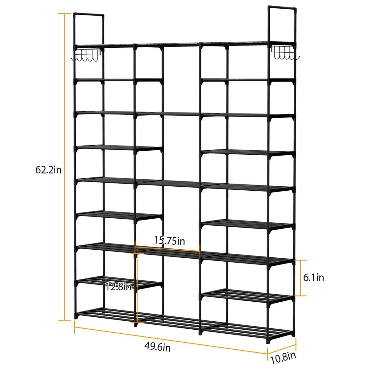 9-Tier: Shoe Rack Metal Storage - A-1 Thread Vault