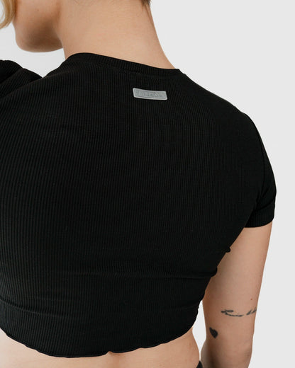 90s Baby Tee - Cloud Set Black - A-1 Thread Vault