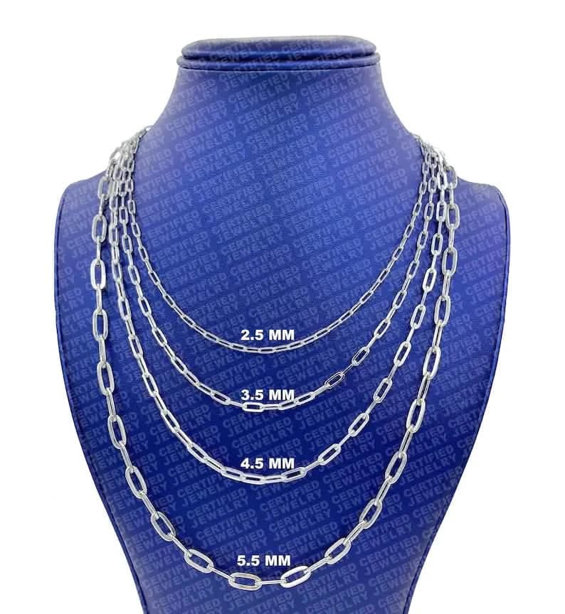925 Italian Solid Sterling Silver Paperclip Necklace - A-1 Thread Vault