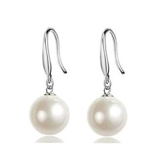 925 Silver Filled High Polish Finish Elegant Statement Pearl Earrings - A-1 Thread Vault