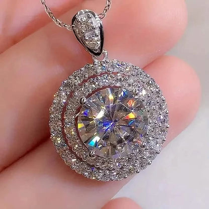 925 Silver Zirconium Oxide Collarbone Necklace - A-1 Thread Vault