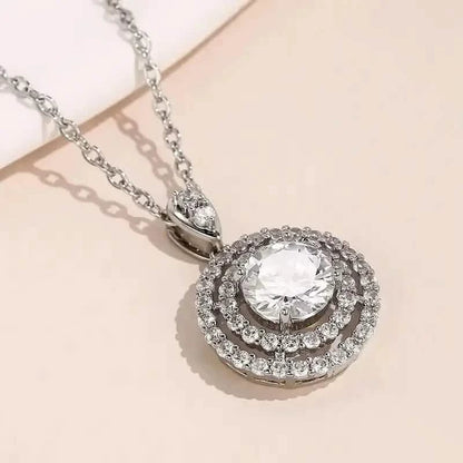 925 Silver Zirconium Oxide Collarbone Necklace - A-1 Thread Vault
