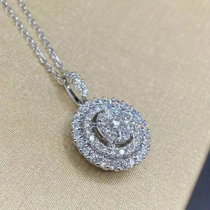 925 Silver Zirconium Oxide Collarbone Necklace - A-1 Thread Vault