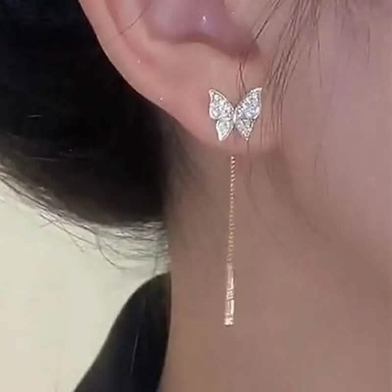 925 Silvery Post Yellow Alloy Butterfly Earrings - A-1 Thread Vault