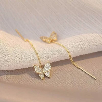925 Silvery Post Yellow Alloy Butterfly Earrings - A-1 Thread Vault
