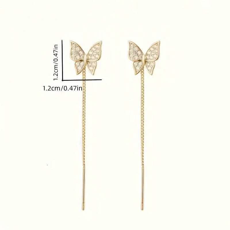 925 Silvery Post Yellow Alloy Butterfly Earrings - A-1 Thread Vault