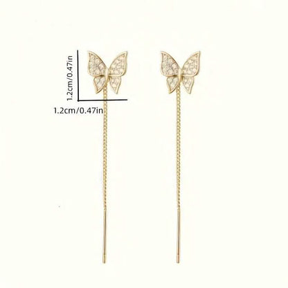 925 Silvery Post Yellow Alloy Butterfly Earrings - A-1 Thread Vault