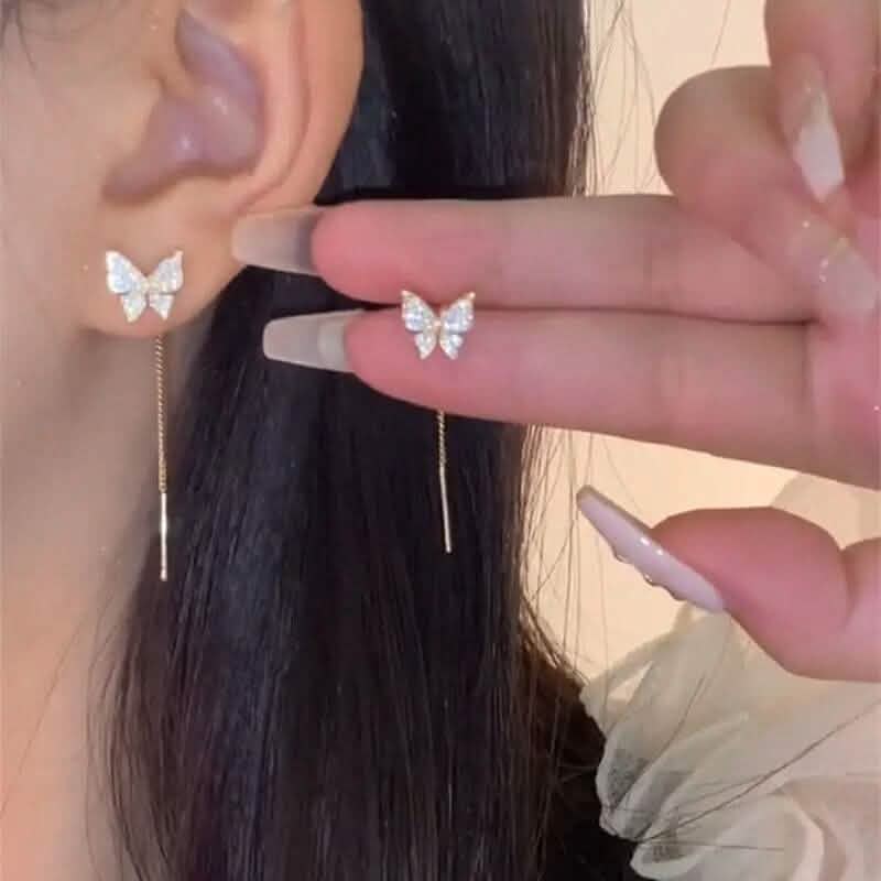 925 Silvery Post Yellow Alloy Butterfly Earrings - A-1 Thread Vault