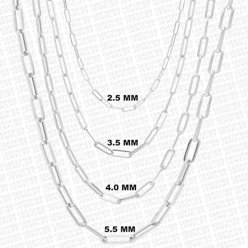 925 Italian Solid Sterling Silver Paperclip Necklace - A-1 Thread Vault