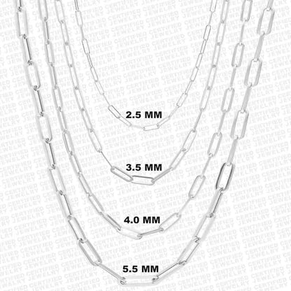 925 Italian Solid Sterling Silver Paperclip Necklace - A-1 Thread Vault