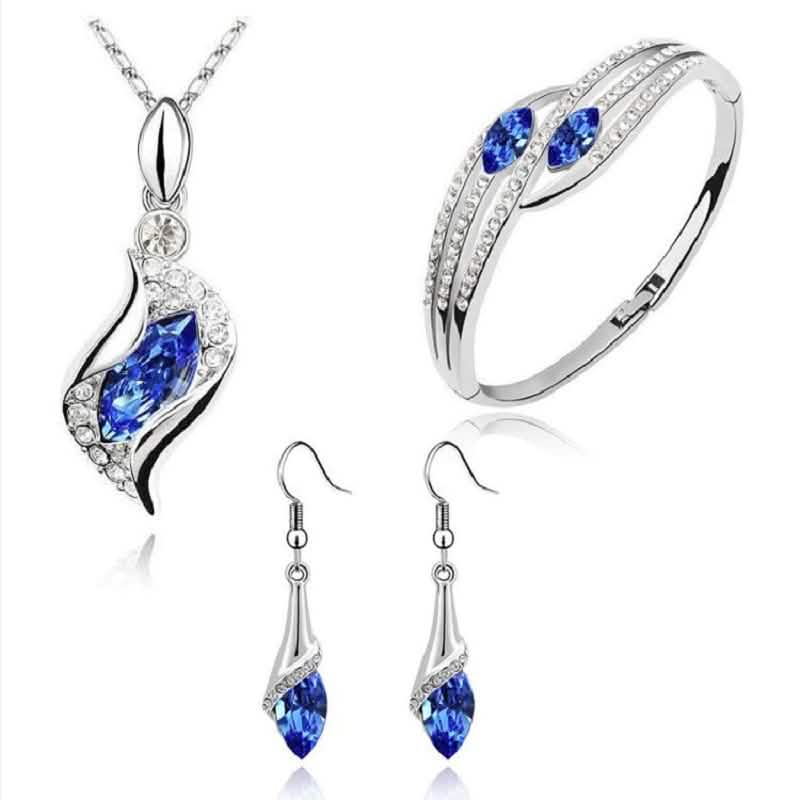 925 Sterling Silver Crystal Jewelry Set - A-1 Thread Vault