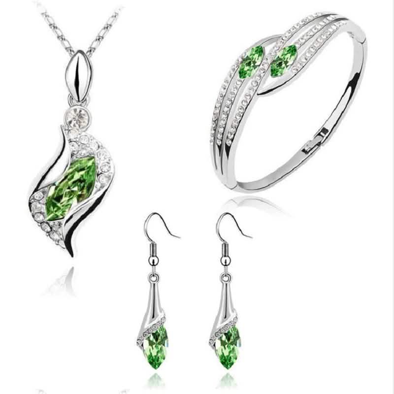 925 Sterling Silver Crystal Jewelry Set - A-1 Thread Vault