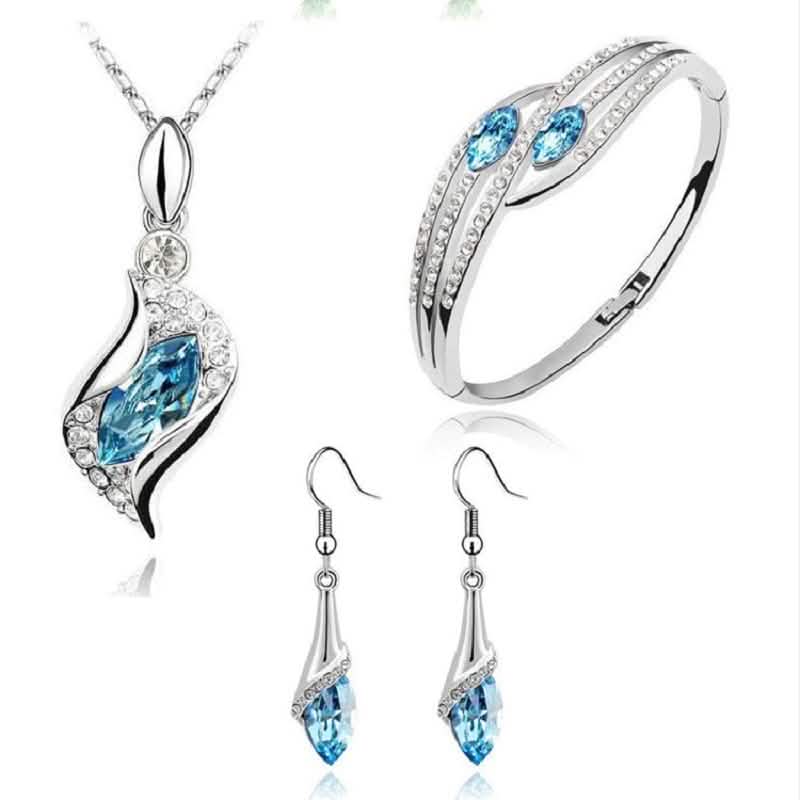 925 Sterling Silver Crystal Jewelry Set - A-1 Thread Vault