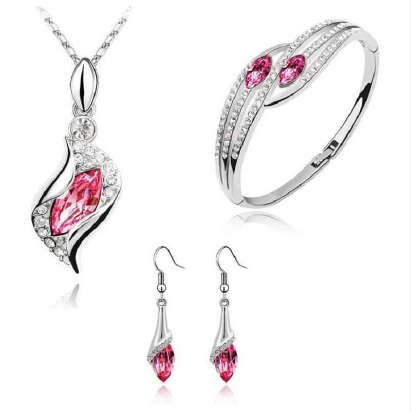 925 Sterling Silver Crystal Jewelry Set - A-1 Thread Vault