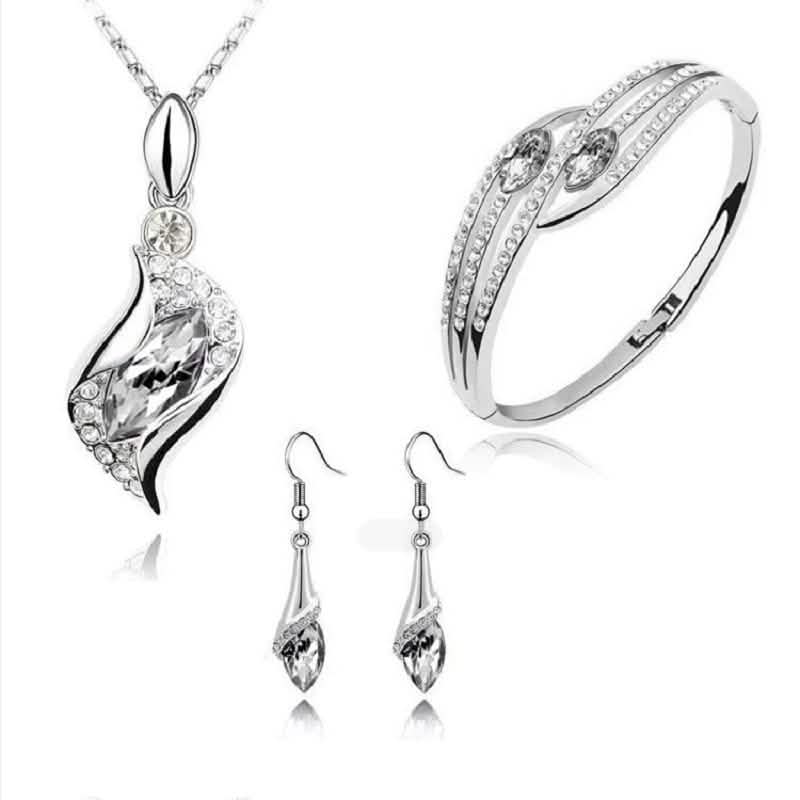 925 Sterling Silver Crystal Jewelry Set - A-1 Thread Vault