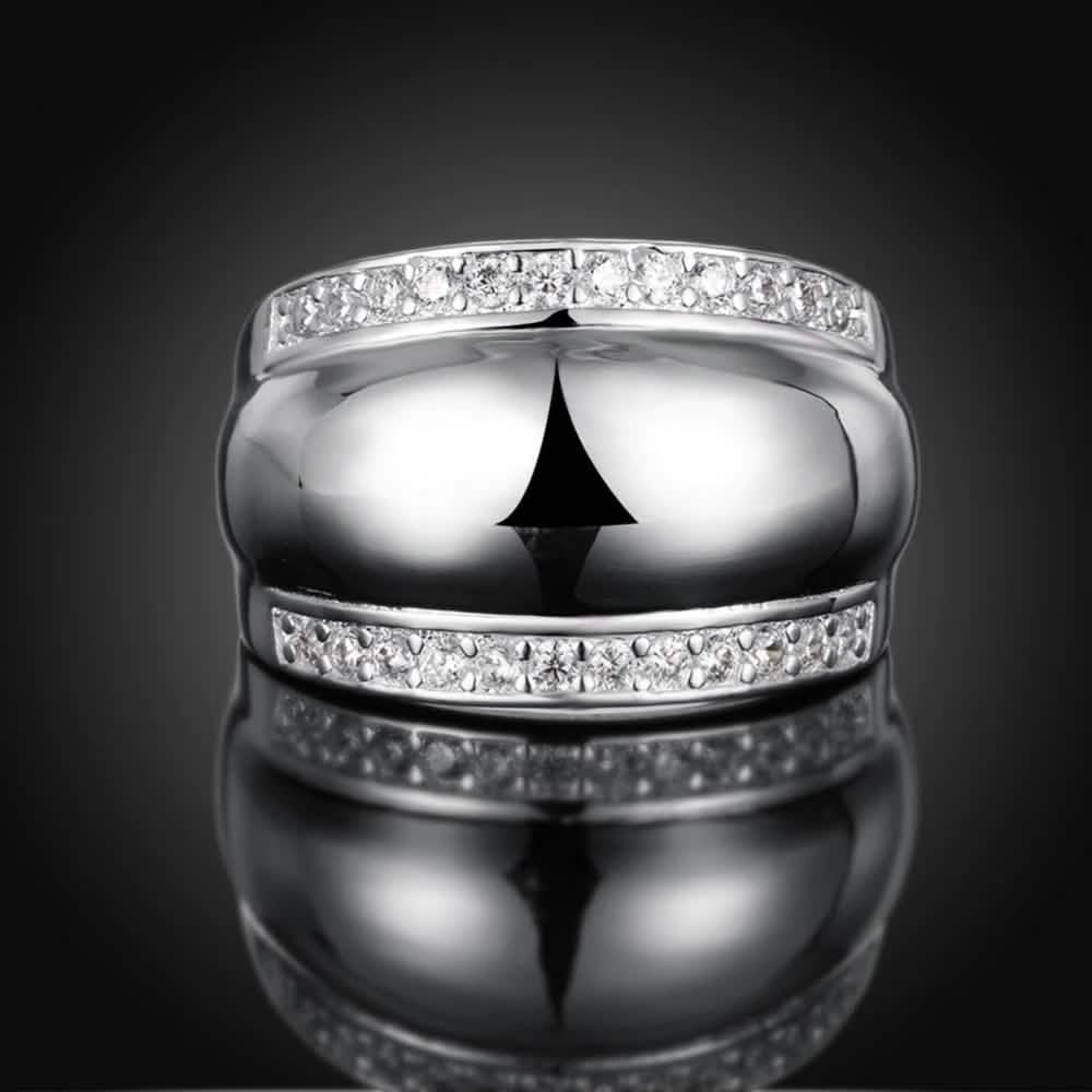 925 Sterling Silver Invisible Setting CZ AAAA Crystal Wedding Ring - A-1 Thread Vault