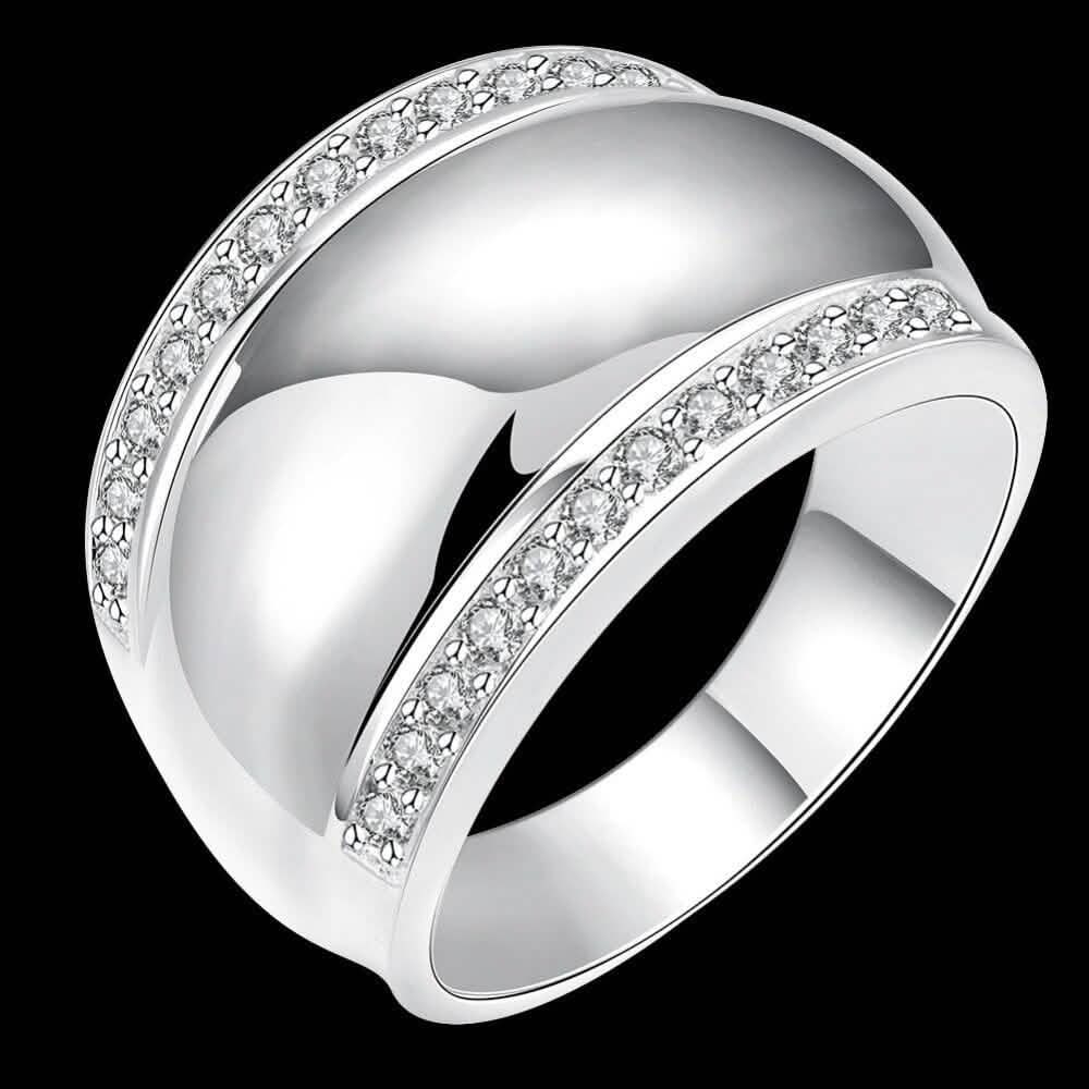 925 Sterling Silver Invisible Setting CZ AAAA Crystal Wedding Ring - A-1 Thread Vault
