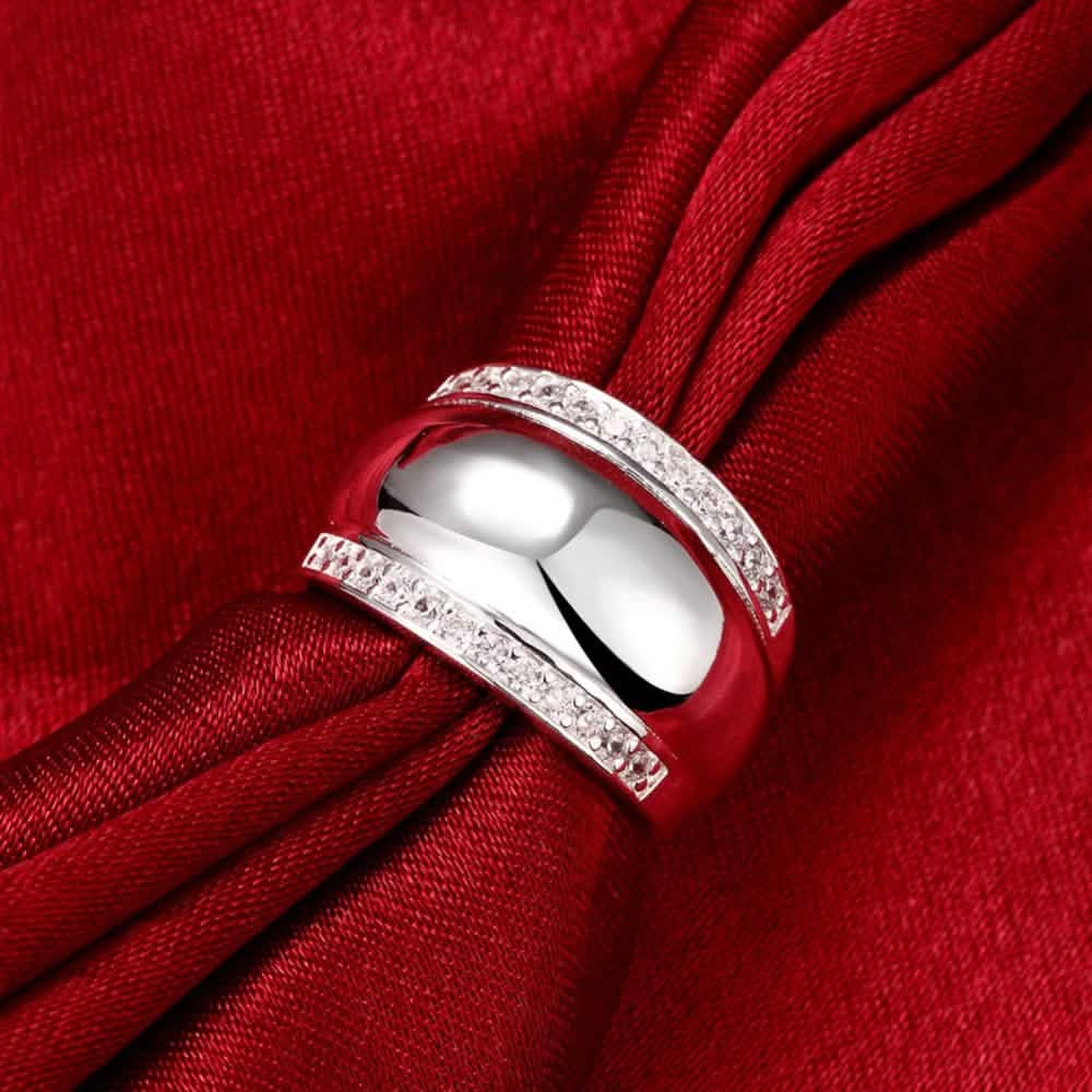 925 Sterling Silver Invisible Setting CZ AAAA Crystal Wedding Ring - A-1 Thread Vault