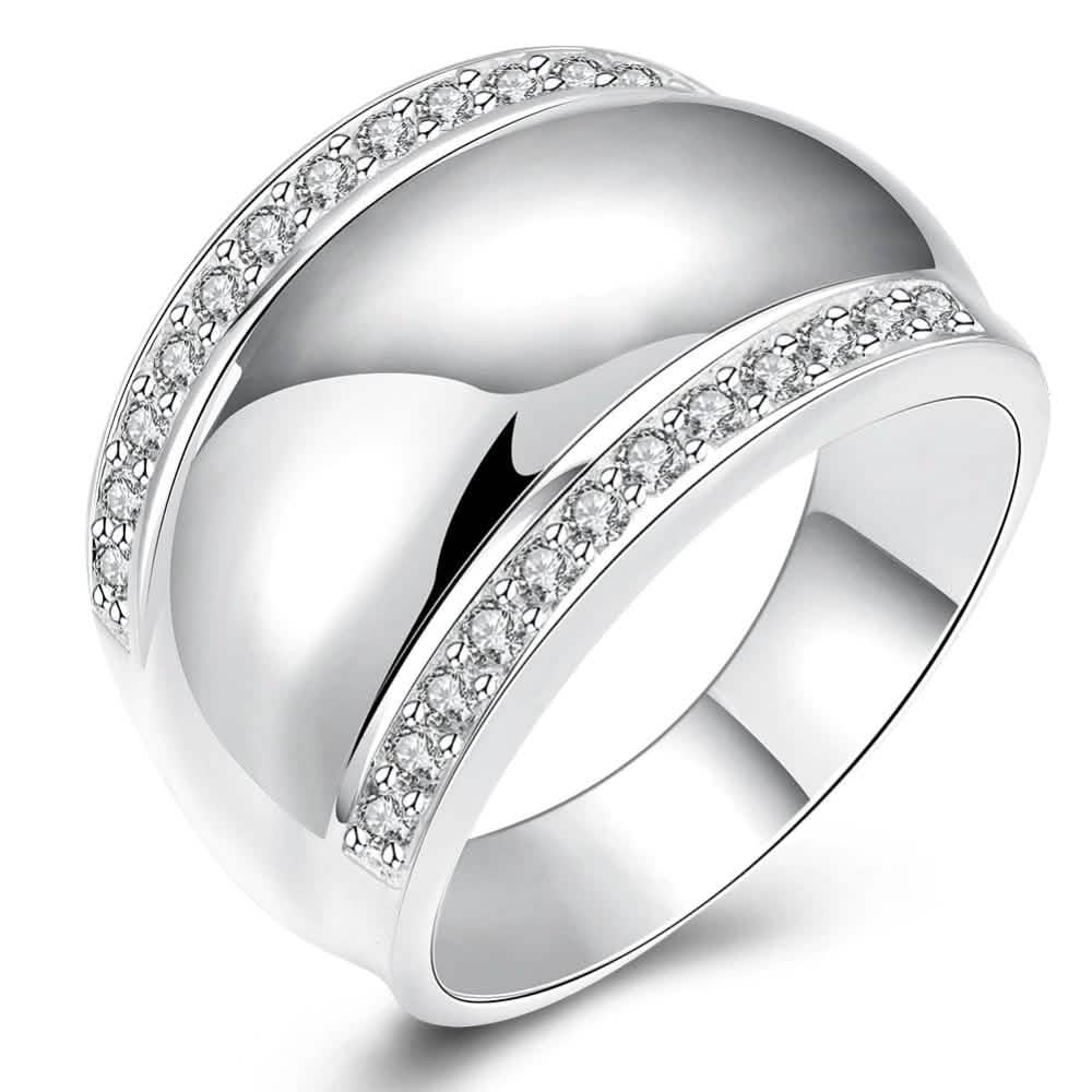 925 Sterling Silver Invisible Setting CZ AAAA Crystal Wedding Ring - A-1 Thread Vault