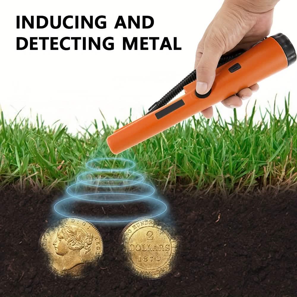 360° Pinpointer Metal Detector with LED, Vibration & Holster (Orange) - A-1 Thread Vault