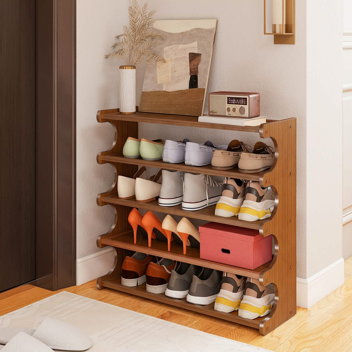 Bamboo Shoe Rack Organizer – 5 or 6 Tier, Space-Saving Storage - A-1 Thread Vault