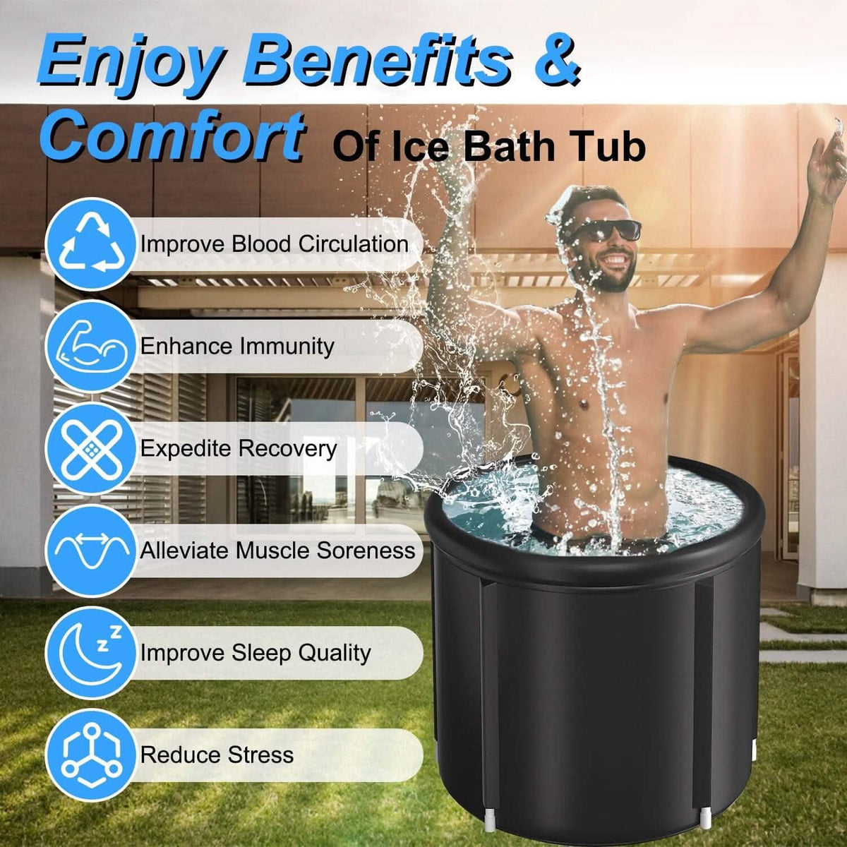 97 Gal Large Size Ice Bath Tub with Cover - A-1 Thread Vault