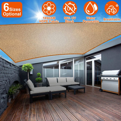 98% UV Block Awning Shelter Rectangle Shade Sails Top Canopy - A-1 Thread Vault
