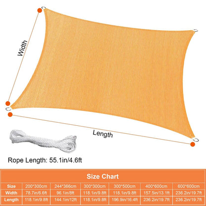 98% UV Block Awning Shelter Rectangle Shade Sails Top Canopy - A-1 Thread Vault
