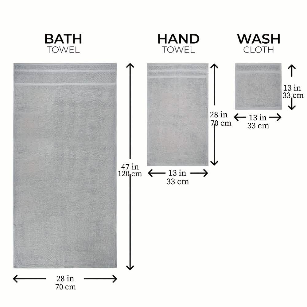 Gray Cotton Bath Towel Set (10–32 pcs) - A-1 Thread Vault