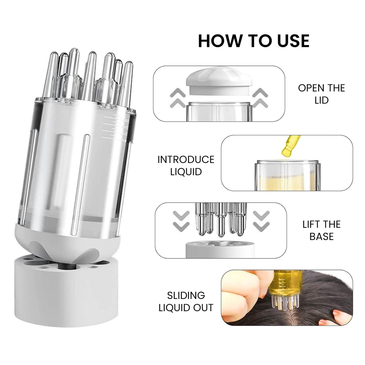 Portable Hair Oil Scalp Applicator Comb Brush Hair Root Treatment for Men and Women - A-1 Thread Vault