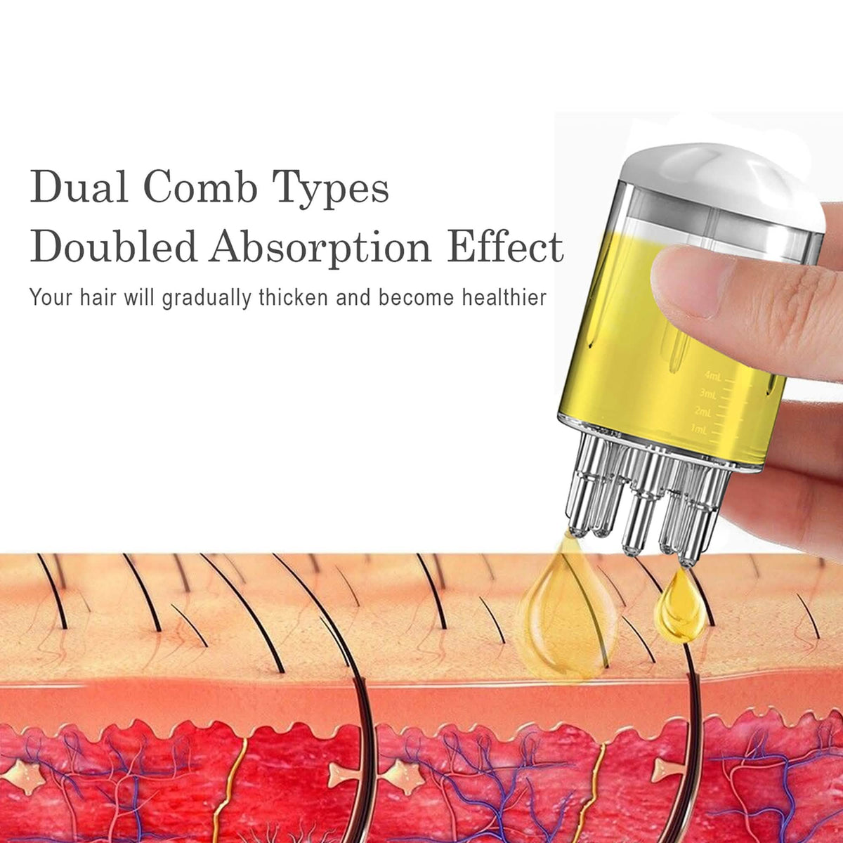 Portable Hair Oil Scalp Applicator Comb Brush Hair Root Treatment for Men and Women - A-1 Thread Vault
