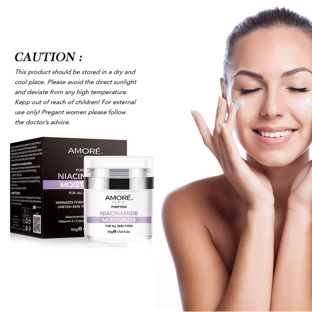 Niacinamide Facial Moisturizer Day Cream, Daily Anti-Aging, Anti-Wrinkle Face Cream, B3 Vitamin Formula, Aloe Facial, Coconut Oil, Vitamin E - A-1 Thread Vault