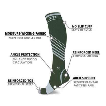 6-Pairs: Pain Relief Support Everyday Wear Striped Ankle And Knee-High Compression Socks - A-1 Thread Vault