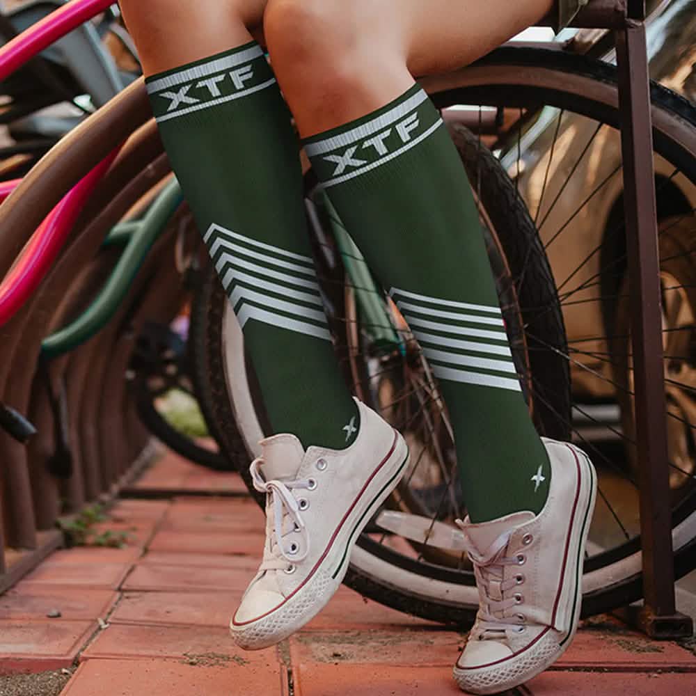 6-Pairs: Pain Relief Support Everyday Wear Striped Ankle And Knee-High Compression Socks - A-1 Thread Vault