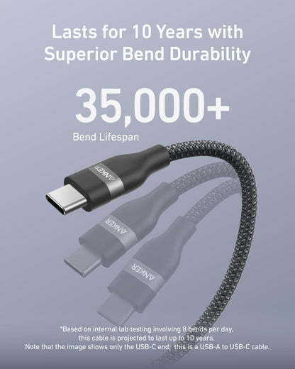 Anker USB-A to USB-C Cable (3 ft / 6 ft, Upcycled-Braided) - A-1 Thread Vault