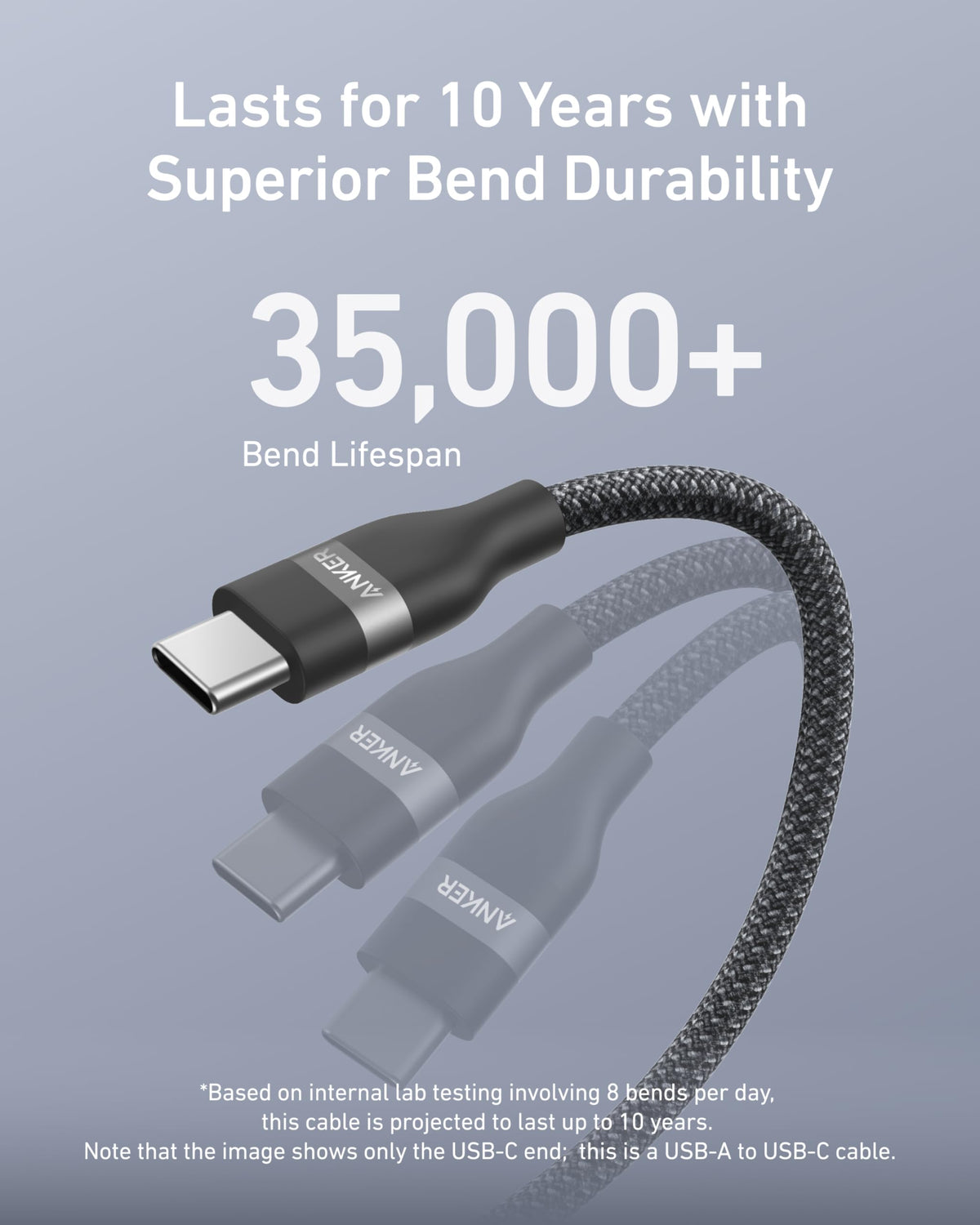 Anker USB-A to USB-C Cable (3 ft / 6 ft, Upcycled-Braided) - A-1 Thread Vault