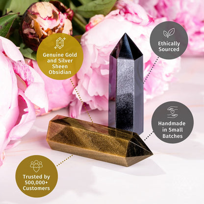 The Upper Hand – Gold & Silver Sheen Obsidian Points - A-1 Thread Vault