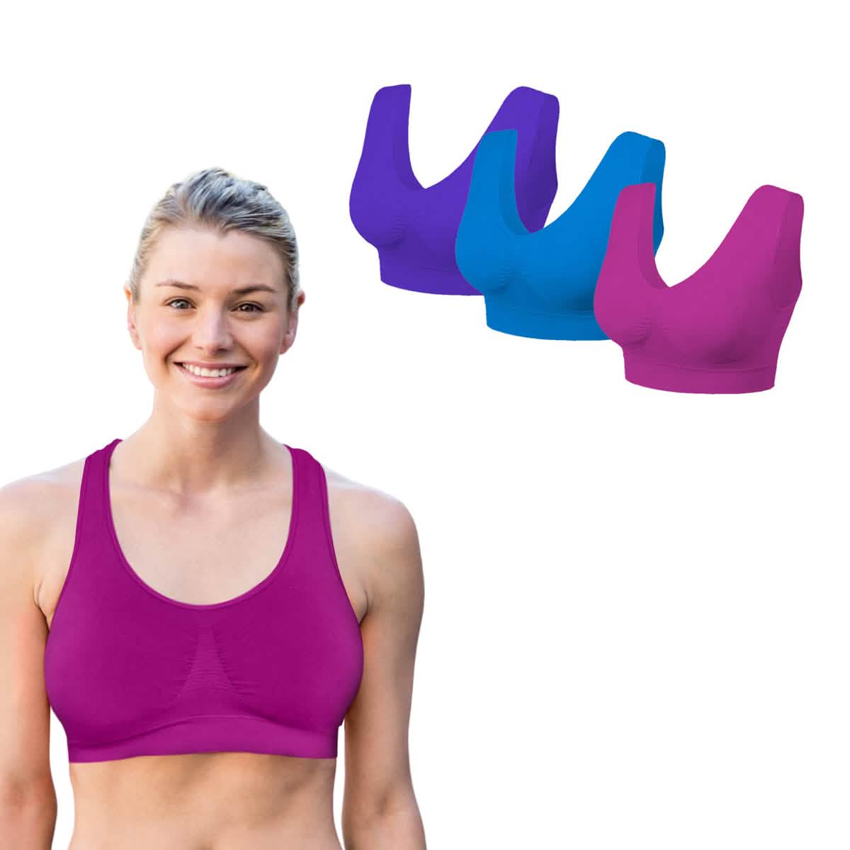 3 Pack: Seamless Lightweight Comfort Bras - A-1 Thread Vault