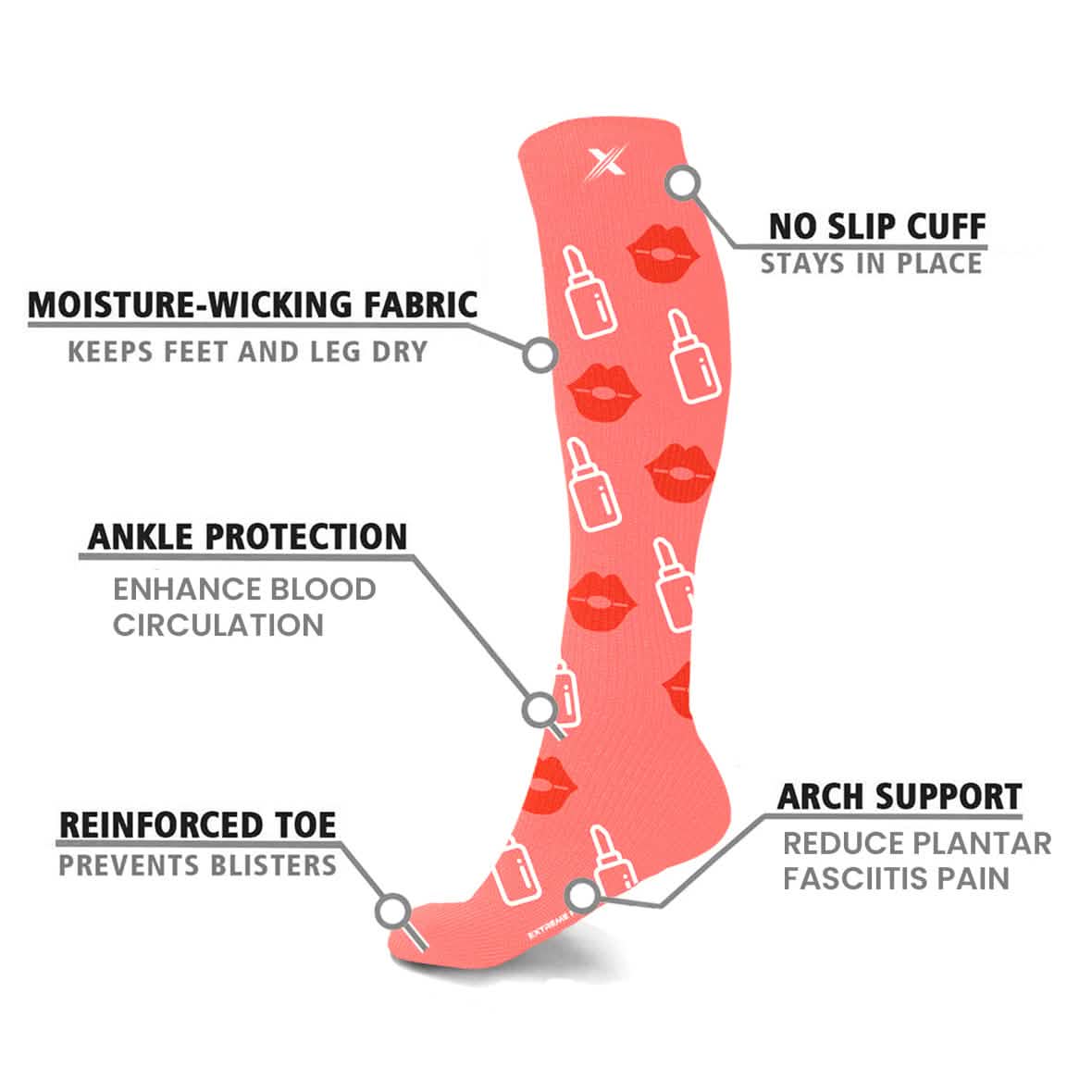 6-Pairs: Women's Pain Relief And Recovery Knee High Compression Socks - A-1 Thread Vault