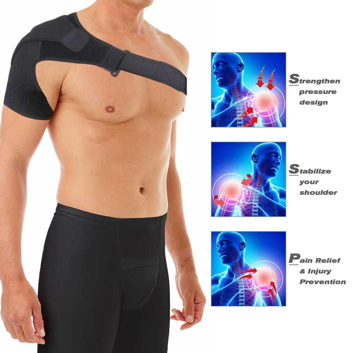 Unisex Adjustable Pain Relief Magnetic Shoulder Brace Support Brace - A-1 Thread Vault