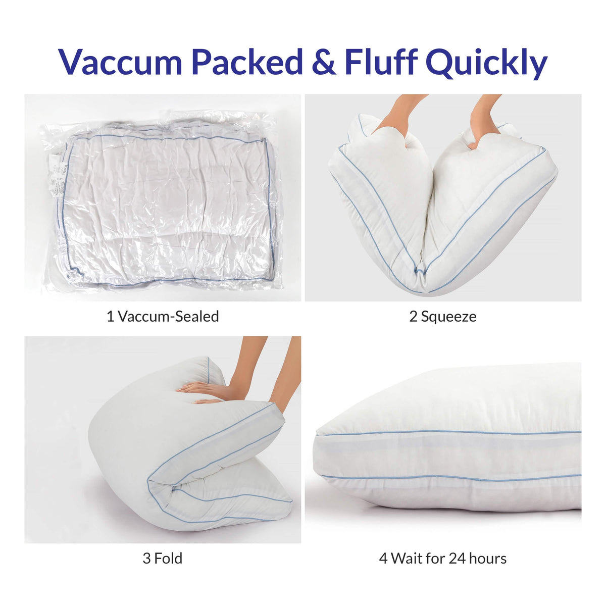 2-Pack: Royale Linens Gusseted Pillows Soft Hotel Quality - A-1 Thread Vault