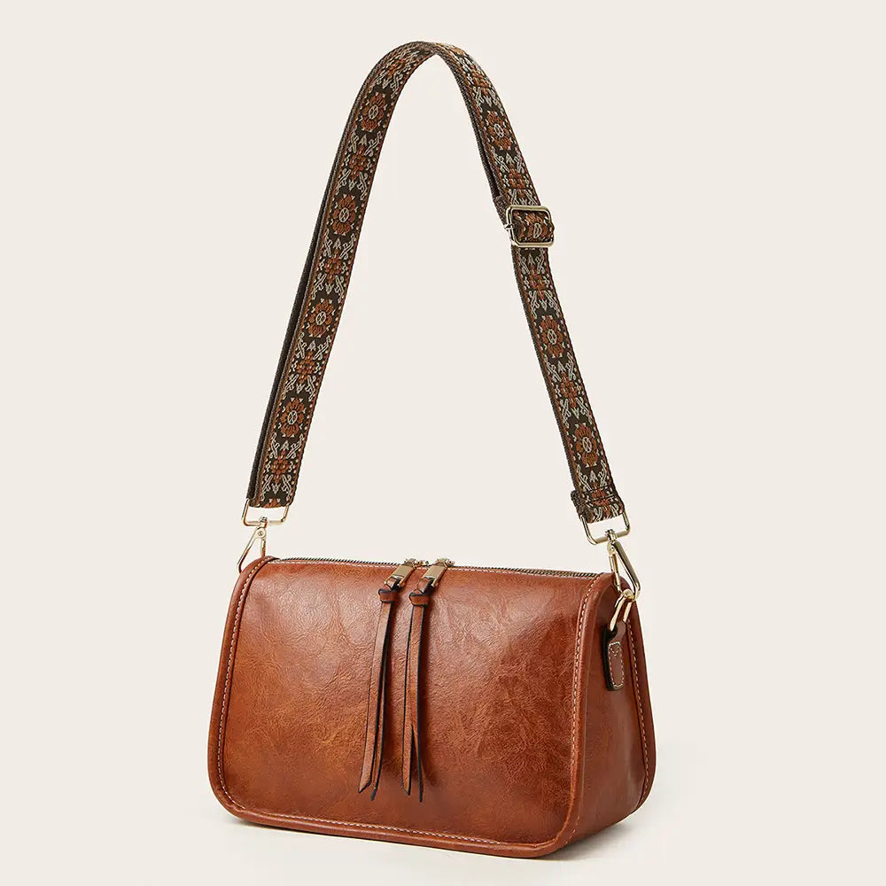 Bohemian Wide Shoulder Strap Crossbody Bag - A-1 Thread Vault