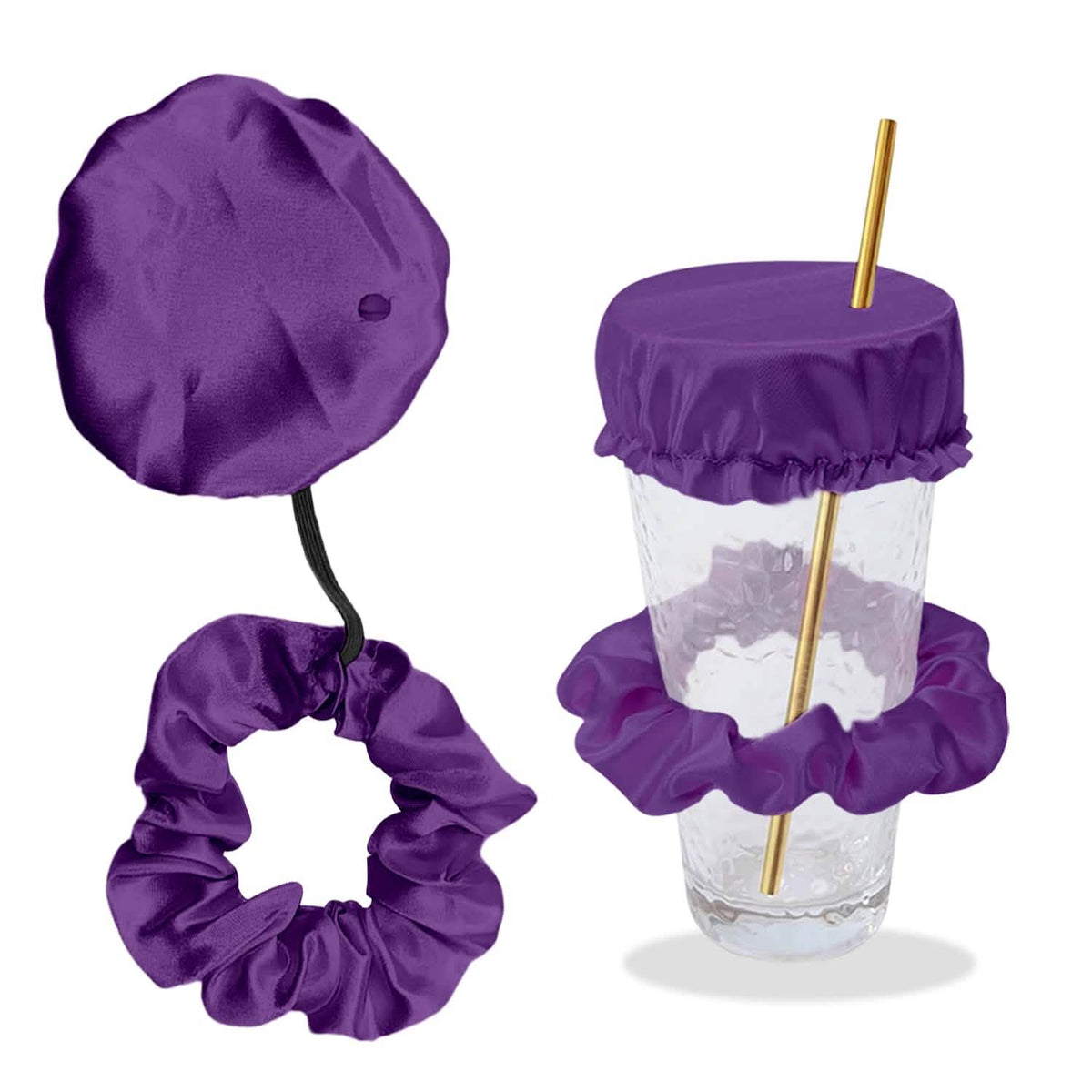 Reusable Anti-Spike Scrunchie Drink Mug Glass Cover Cap Headband with Straw Hole for Covering Drinks Party, Club, Disco - A-1 Thread Vault