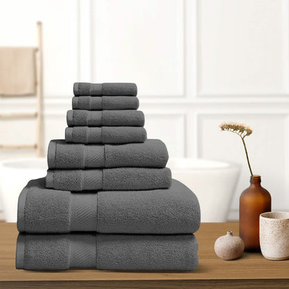 8-Piece: 100% Organic Cotton Bath Towel Set - A-1 Thread Vault