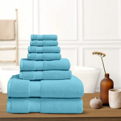8-Piece: 100% Organic Cotton Bath Towel Set - A-1 Thread Vault